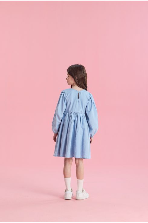 Vestido Manga Longa Denim