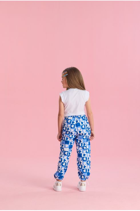 Conjunto Manga Curta Blusa E Calça Parachute