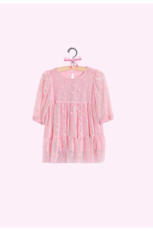 Vestido Manga Longa Em Tule